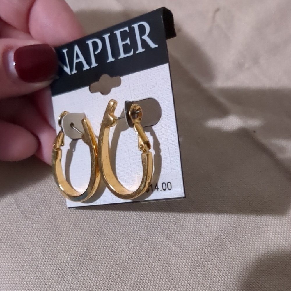 Napier Gold Hoop Earrings - Picture 2 of 2
